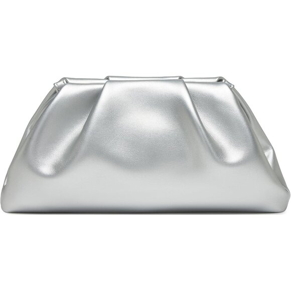🆕Women's Silver Soft PU Leather Clutch Purse Elegant Formal Evening Bag - Picture 1 of 9